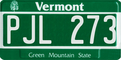 VT license plate PJL273