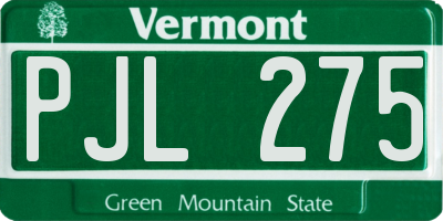 VT license plate PJL275