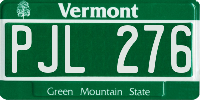 VT license plate PJL276
