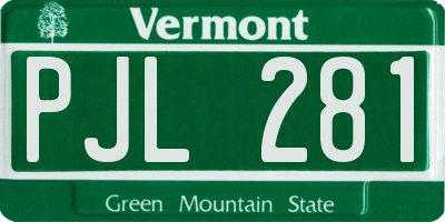 VT license plate PJL281