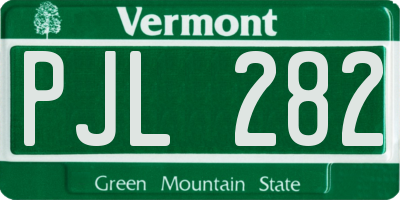 VT license plate PJL282