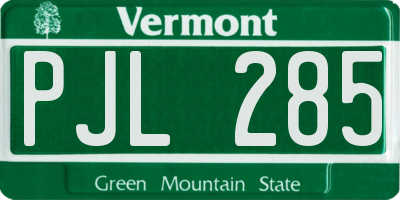 VT license plate PJL285
