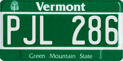 VT license plate PJL286