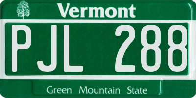 VT license plate PJL288