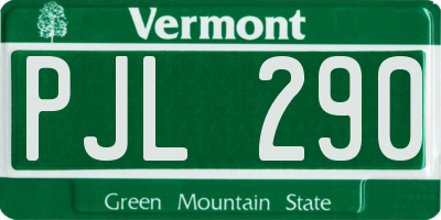 VT license plate PJL290