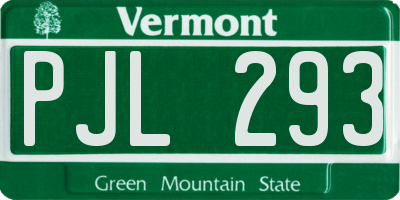 VT license plate PJL293