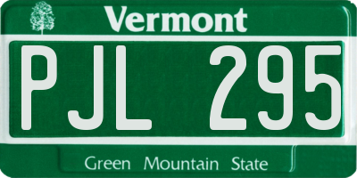 VT license plate PJL295