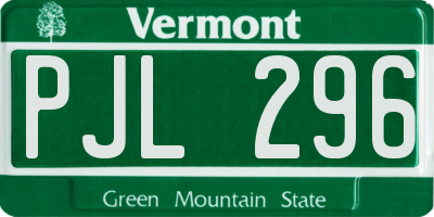 VT license plate PJL296