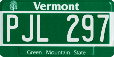 VT license plate PJL297