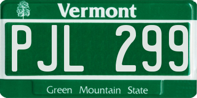 VT license plate PJL299
