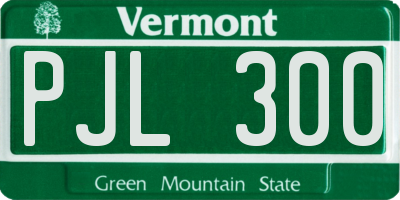 VT license plate PJL300