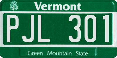 VT license plate PJL301