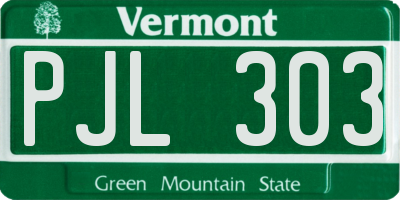VT license plate PJL303
