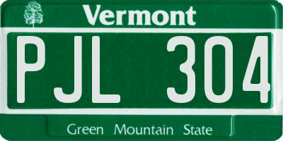 VT license plate PJL304