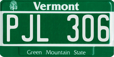 VT license plate PJL306