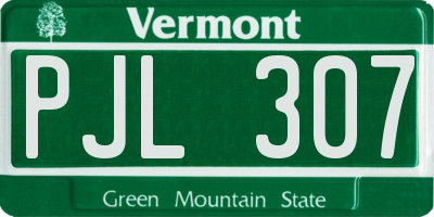 VT license plate PJL307