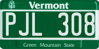 VT license plate PJL308