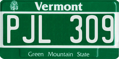 VT license plate PJL309
