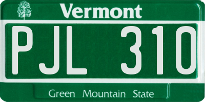 VT license plate PJL310