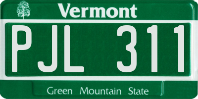 VT license plate PJL311