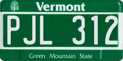 VT license plate PJL312
