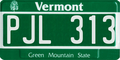 VT license plate PJL313