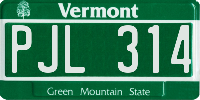 VT license plate PJL314