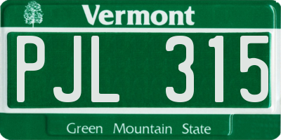 VT license plate PJL315