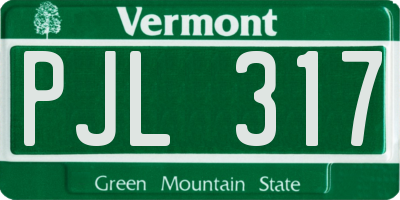 VT license plate PJL317