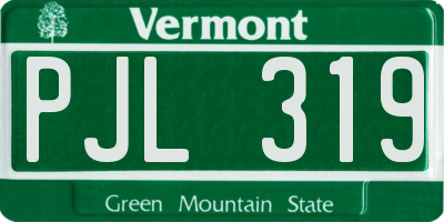 VT license plate PJL319