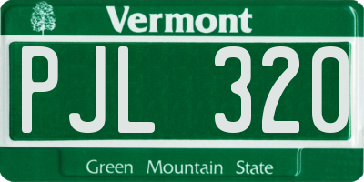VT license plate PJL320