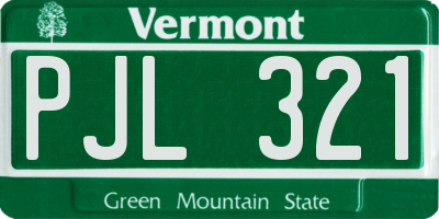 VT license plate PJL321