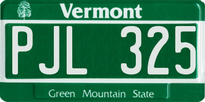 VT license plate PJL325