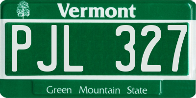 VT license plate PJL327