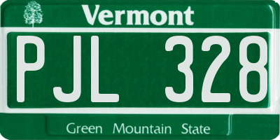 VT license plate PJL328