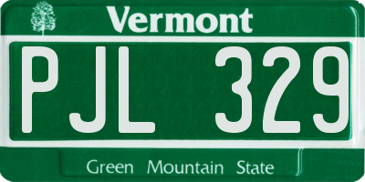 VT license plate PJL329