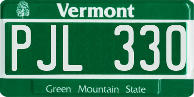 VT license plate PJL330