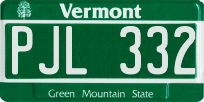VT license plate PJL332
