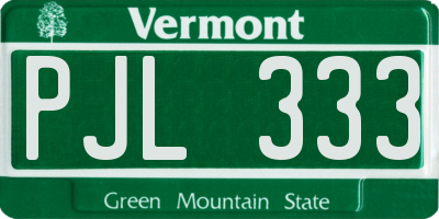 VT license plate PJL333