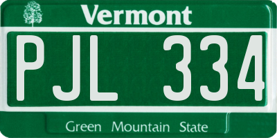 VT license plate PJL334