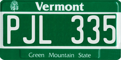 VT license plate PJL335