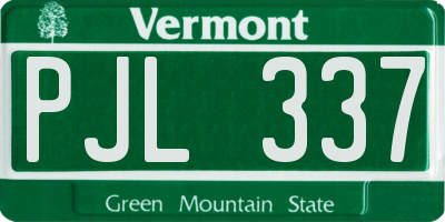VT license plate PJL337