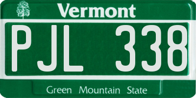 VT license plate PJL338