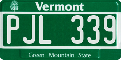 VT license plate PJL339