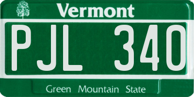 VT license plate PJL340