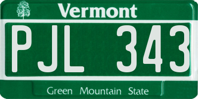 VT license plate PJL343