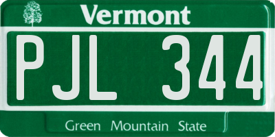VT license plate PJL344