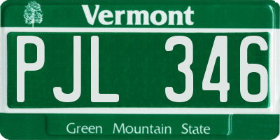 VT license plate PJL346