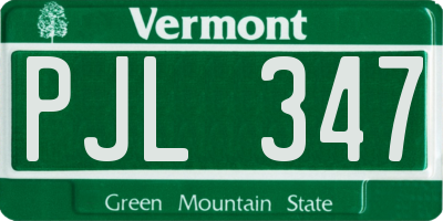 VT license plate PJL347