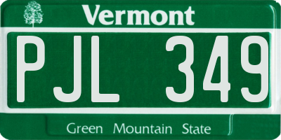 VT license plate PJL349